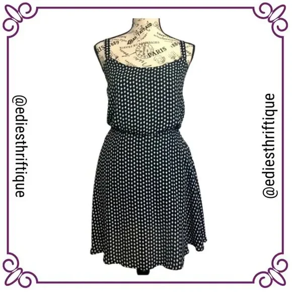 BeBop Blouson Sundress Black & White Diamond Pattern Small - Picture 1 of 7